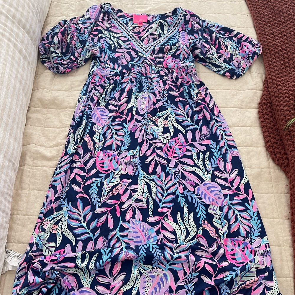 Lilly Pulitzer Maxi Dress size large dark blues